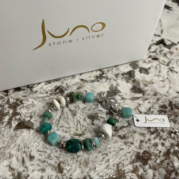 Turquoise, Amazonite, Shell, Chrysocolla Bracelet - Picture 2 of 4